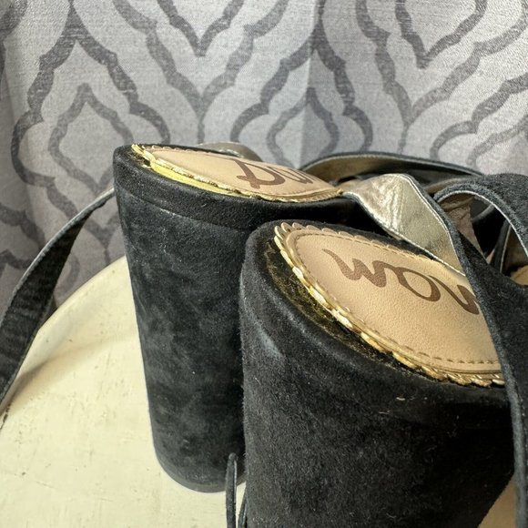 Sam Edelman Mara Velvet Platform Sandal Size 8 Heel Suede - Picture 11 of 11